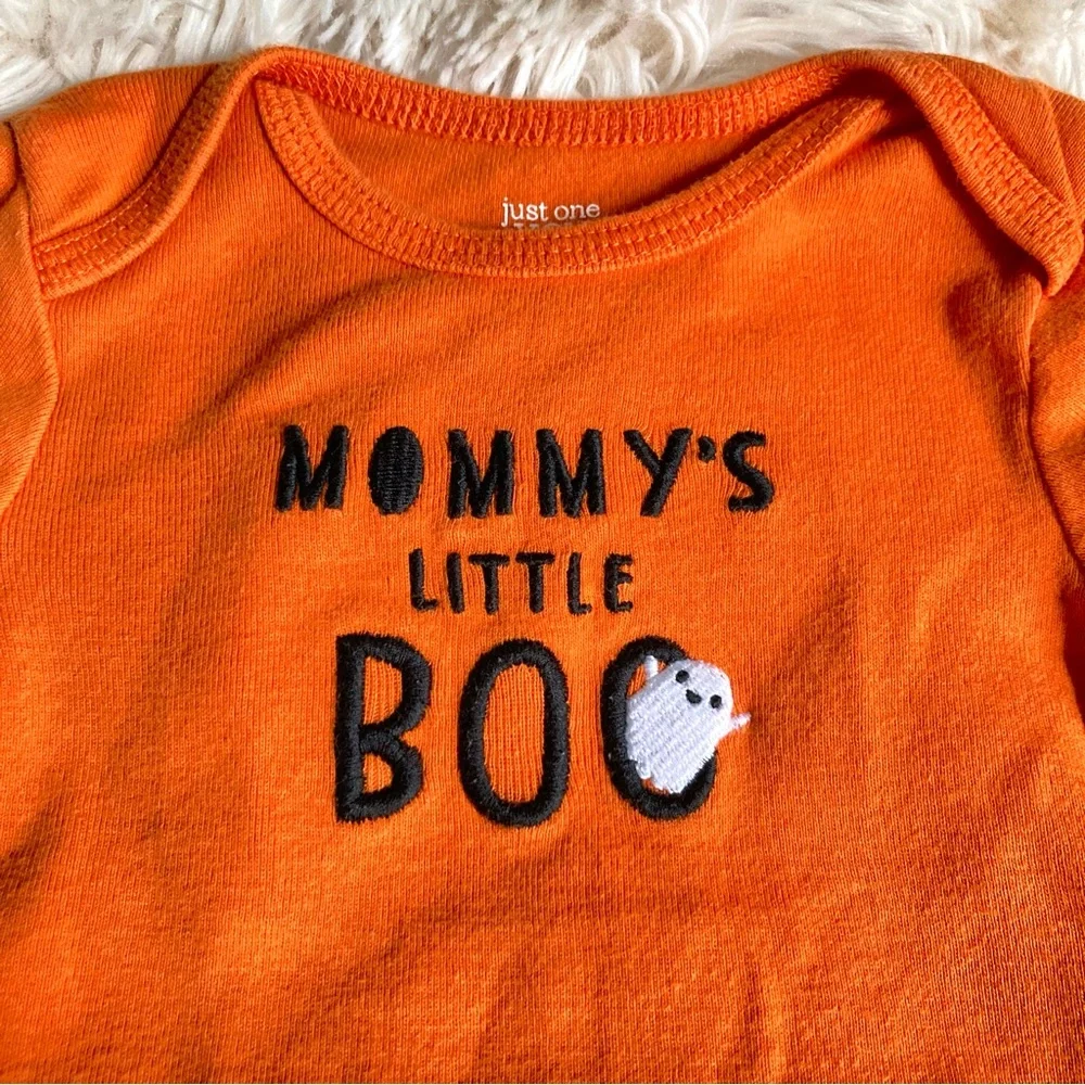 Carter’s Orange Halloween Ghost Onesie Mommy’s Little Boo 9 months